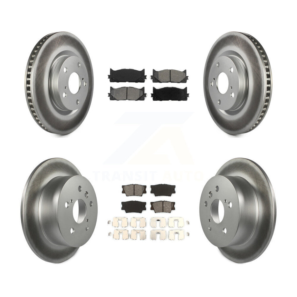 Front Rear Coated Disc Brake Rotors And Semi-Metallic Pads Kit For Toyota Camry Lexus ES350 Avalon ES300h KGS-100948