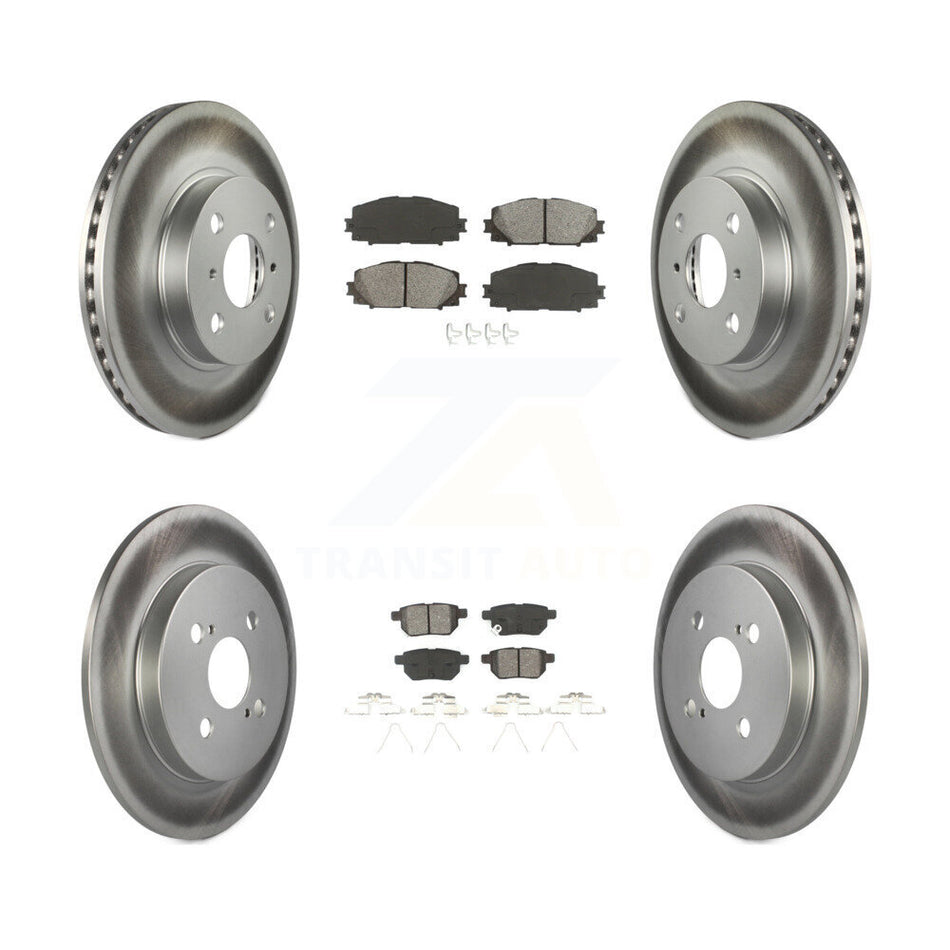 Front Rear Coated Disc Brake Rotors And Semi-Metallic Pads Kit For 2012-2013 Toyota Yaris L LE KGS-100949