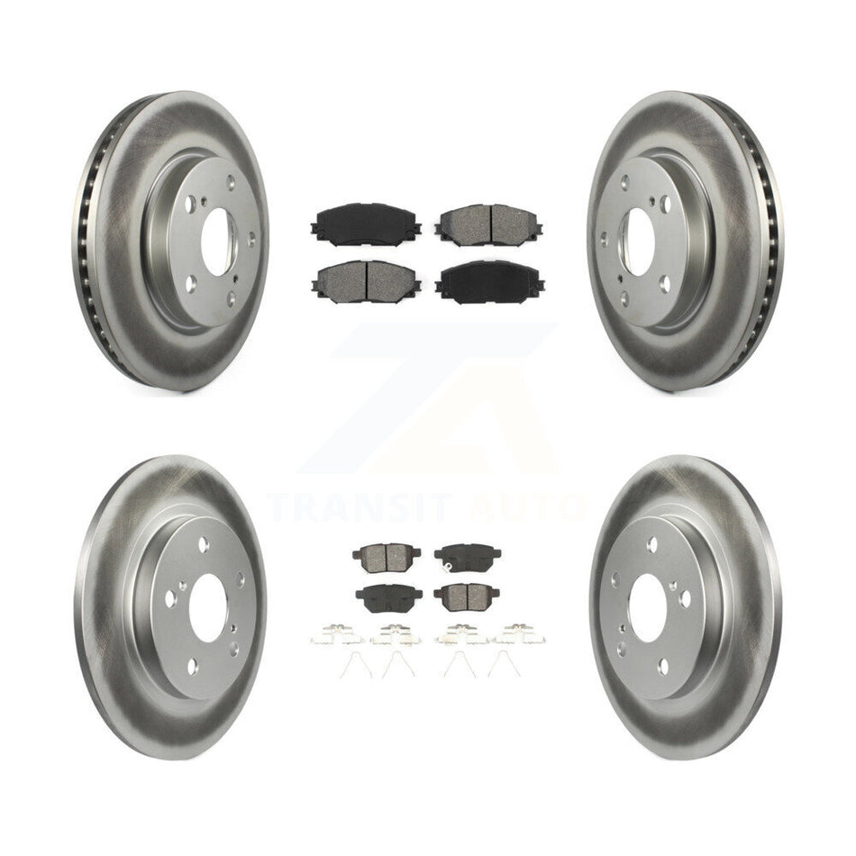Front Rear Coated Disc Brake Rotors And Semi-Metallic Pads Kit For 2008-2015 Scion xB KGS-100951