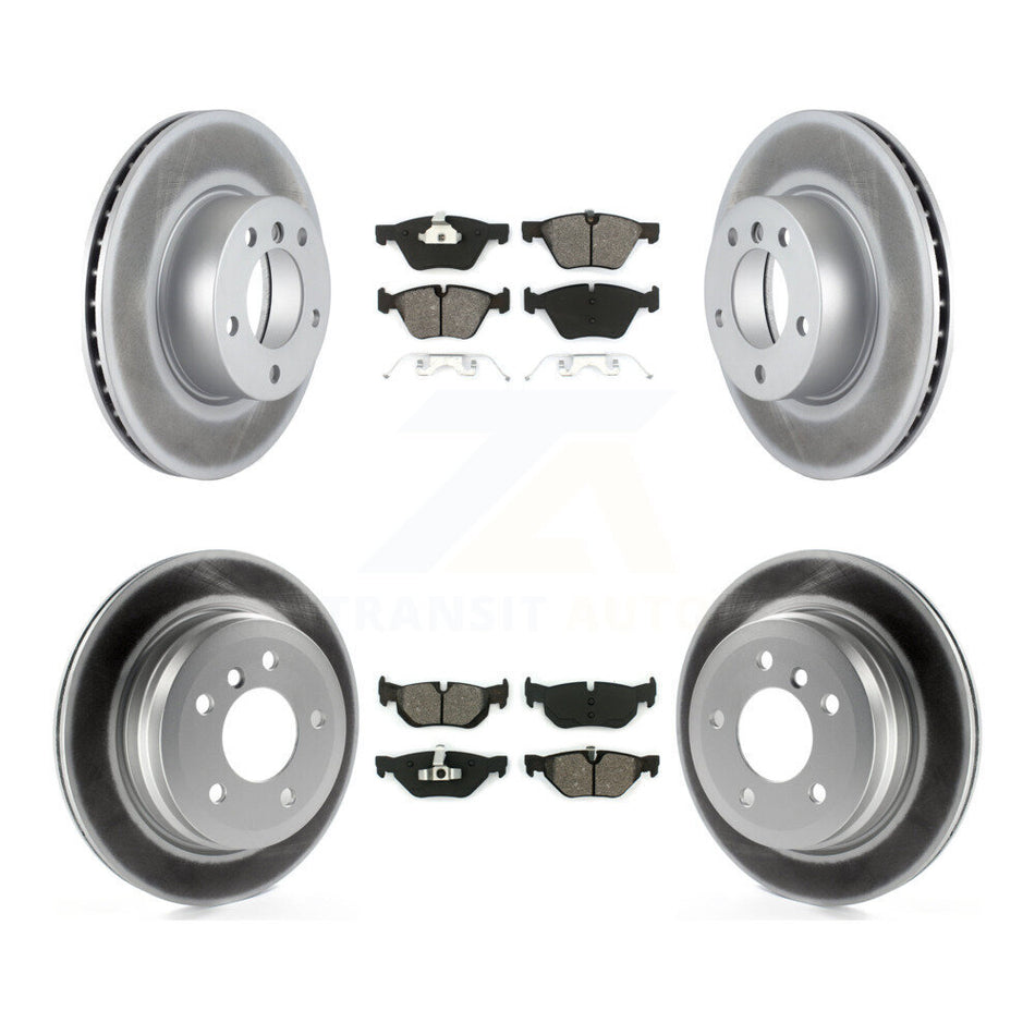 Front Rear Coated Disc Brake Rotors And Semi-Metallic Pads Kit For BMW 328i 328xi 325xi KGS-100953