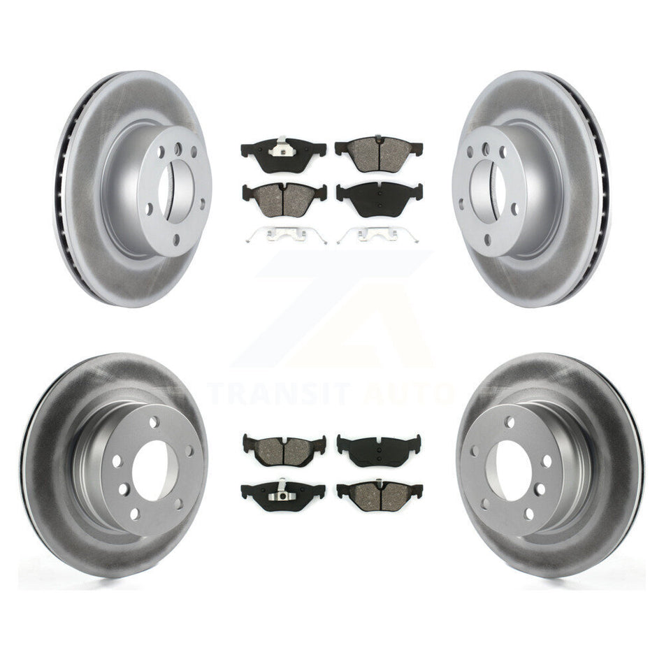 Front Rear Coated Disc Brake Rotors And Semi-Metallic Pads Kit For 2008-2013 BMW 128i KGS-100954