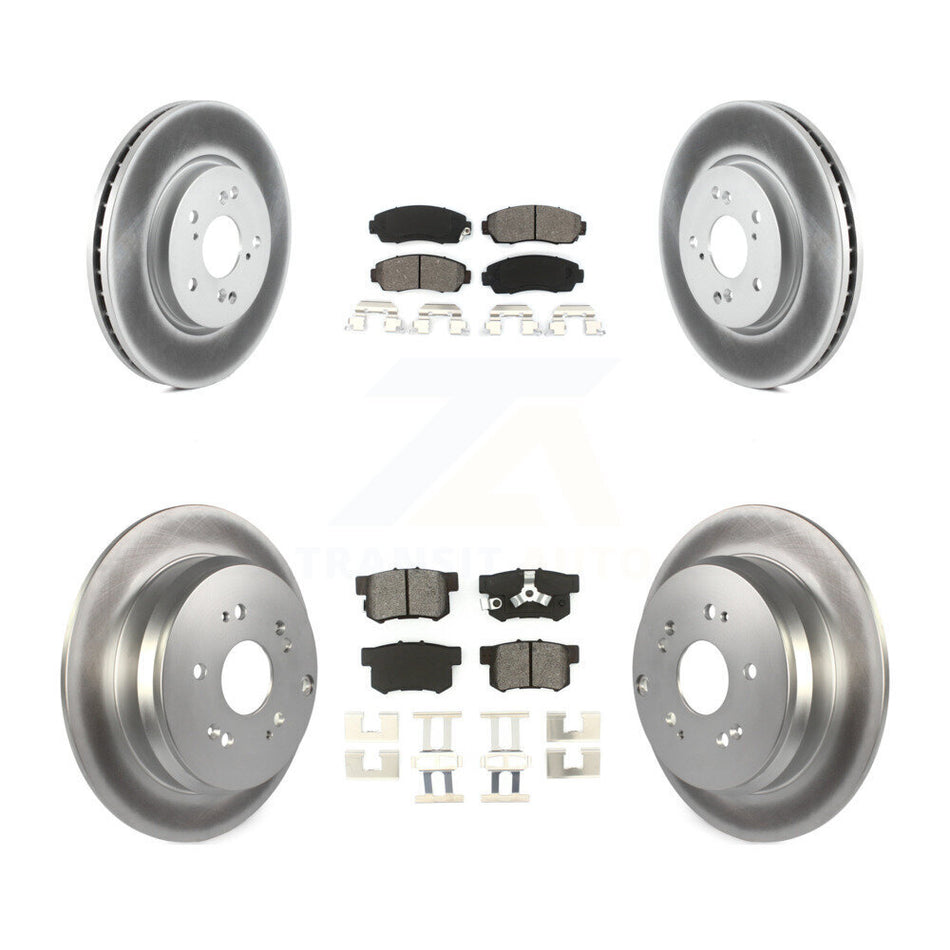Front Rear Coated Disc Brake Rotors And Semi-Metallic Pads Kit For Honda CR-V Acura RDX KGS-100962