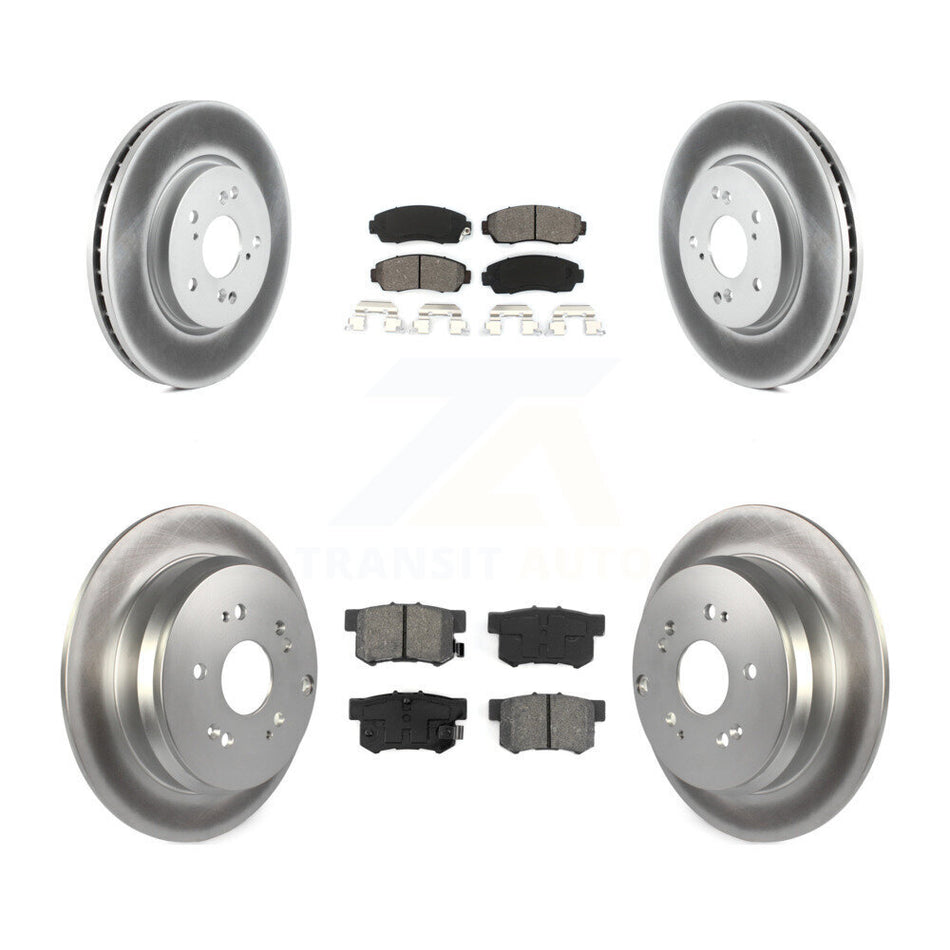 Front Rear Coated Disc Brake Rotors And Semi-Metallic Pads Kit For Acura RDX KGS-100963