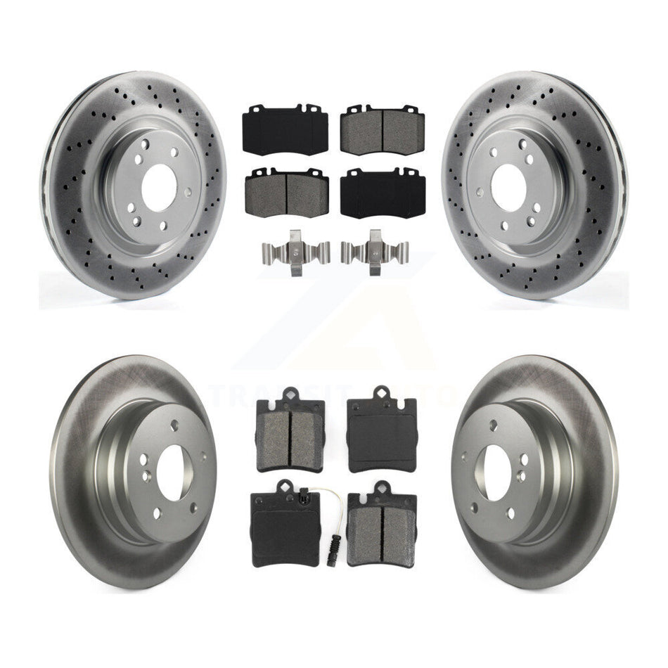 Front Rear Coated Disc Brake Rotors And Semi-Metallic Pads Kit For Mercedes-Benz C230 C320 SLK350 KGS-100968