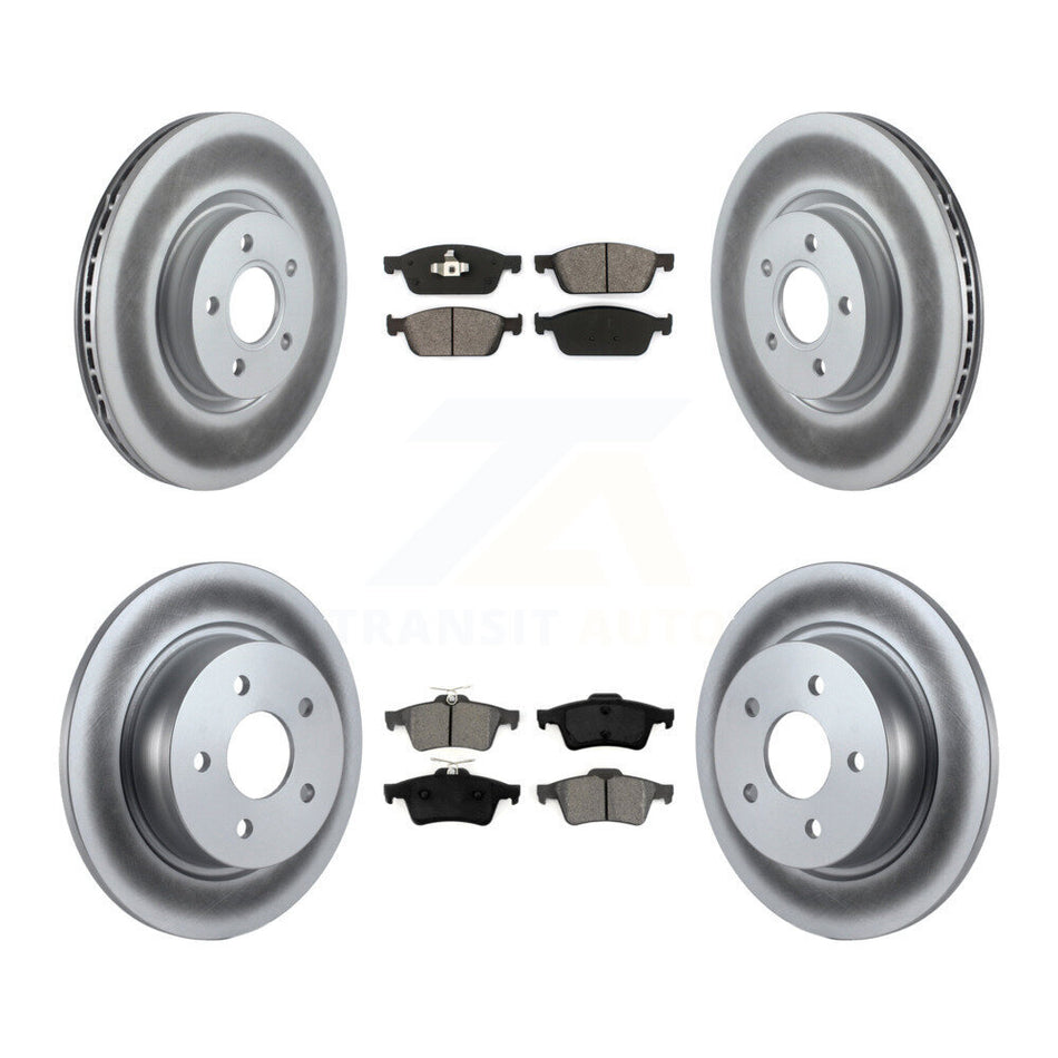 Front Rear Coated Disc Brake Rotors And Semi-Metallic Pads Kit For Ford Escape Connect KGS-100975