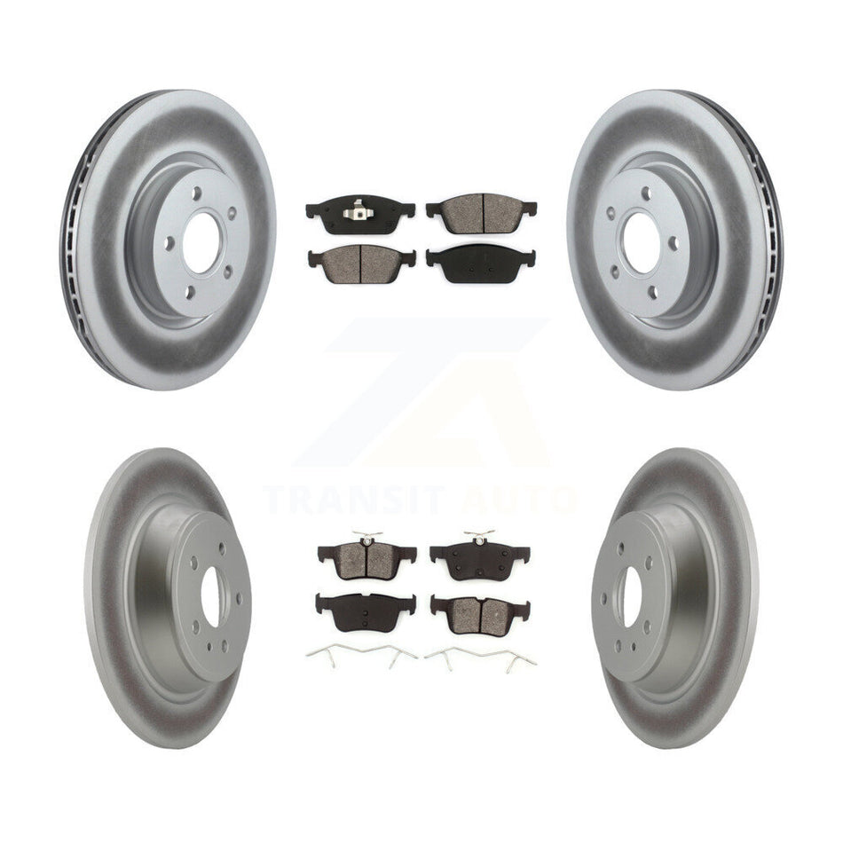 Front Rear Coated Disc Brake Rotors And Semi-Metallic Pads Kit For Ford Escape Lincoln MKC KGS-100976