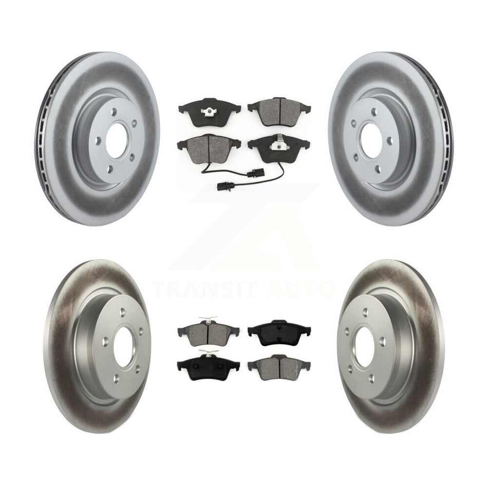 Front Rear Coated Disc Brake Rotors And Semi-Metallic Pads Kit For Volvo S40 C70 V50 KGS-100977