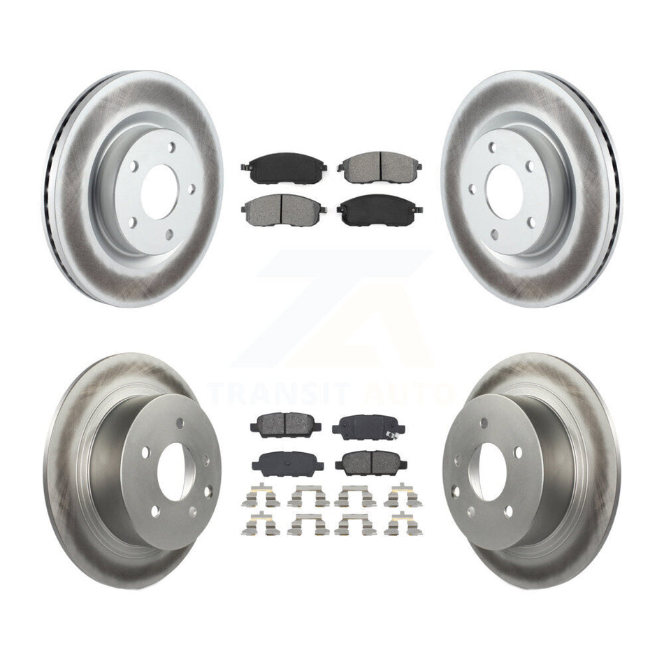 Front Rear Coated Disc Brake Rotors And Semi-Metallic Pads Kit For Nissan Altima KGS-100978