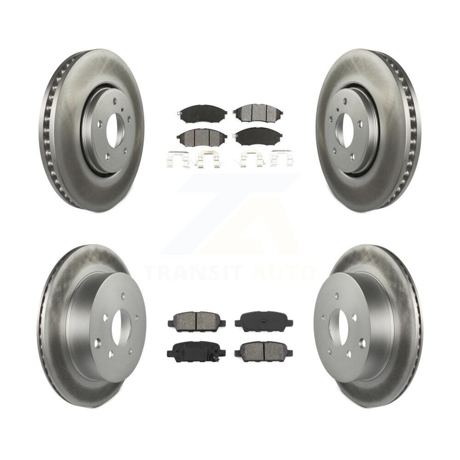 Front Rear Coated Disc Brake Rotors And Semi-Metallic Pads Kit For Infiniti FX35 FX37 QX70 FX45 INFINITI KGS-100980