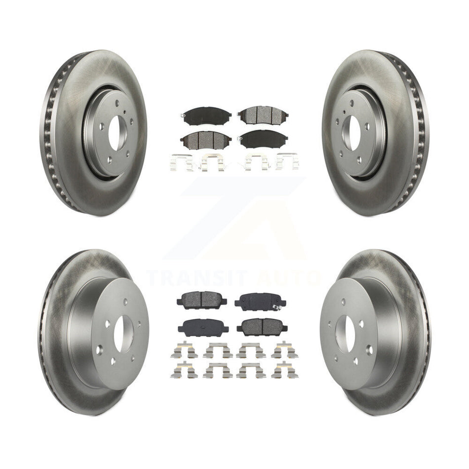 Front Rear Coated Disc Brake Rotors And Semi-Metallic Pads Kit For Infiniti FX35 FX37 QX70 FX45 INFINITI KGS-100980