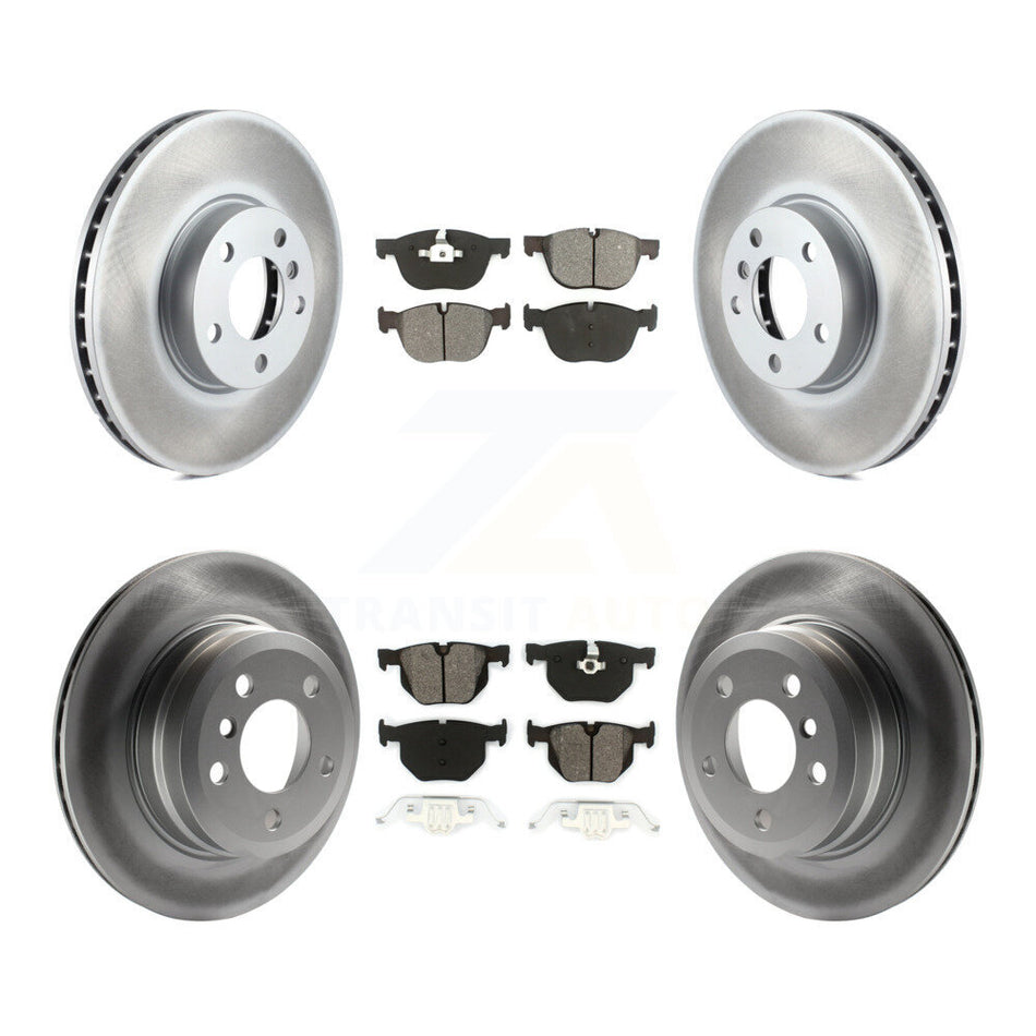 Front Rear Coated Disc Brake Rotors And Semi-Metallic Pads Kit For BMW X5 X6 KGS-100985