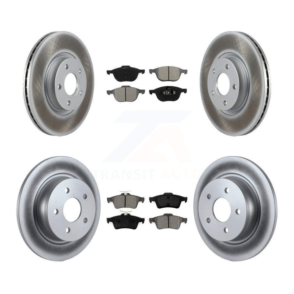Front Rear Coated Disc Brake Rotors And Semi-Metallic Pads Kit For Ford Escape C-Max KGS-100991