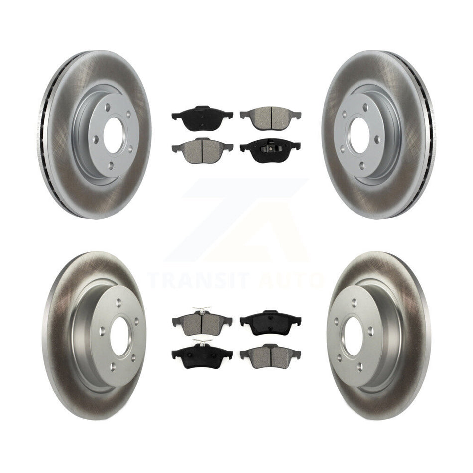 Front Rear Coated Disc Brake Rotors And Semi-Metallic Pads Kit For Volvo S40 C70 C30 V50 KGS-100993