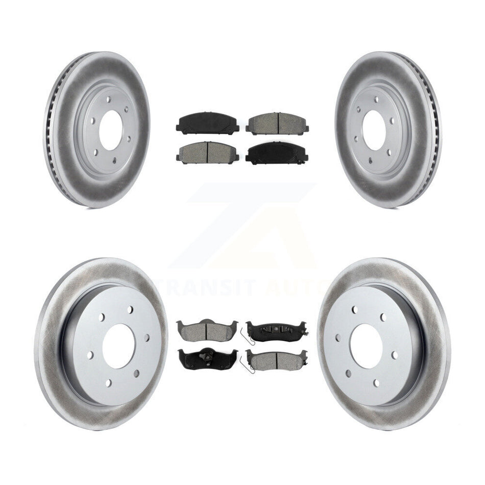 Front Rear Coated Disc Brake Rotors And Semi-Metallic Pads Kit For Nissan Titan Armada Infiniti QX56 INFINITI TITAN KGS-101003