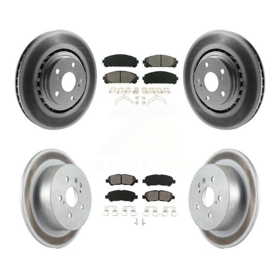 Front Rear Coated Disc Brake Rotors And Semi-Metallic Pads Kit For 2008-2013 Toyota Highlander KGS-101006