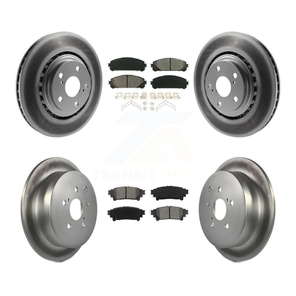 Front Rear Coated Disc Brake Rotors And Semi-Metallic Pads Kit For Toyota Highlander Sienna Lexus RX350 RX450h KGS-101008