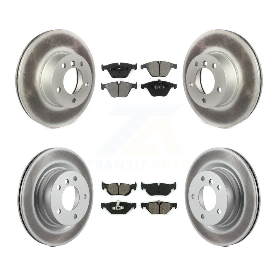 Front Rear Coated Disc Brake Rotors And Semi-Metallic Pads Kit For BMW 328i 323i KGS-101018
