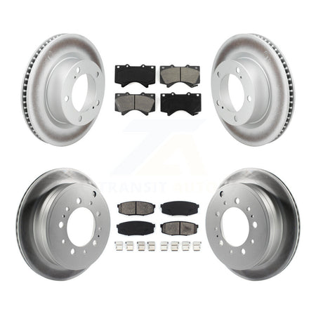 Front Rear Coated Brake Rotor & Semi-Metallic Pad Kit For Lexus LX570 Toyota Land Cruiser KGS-101029