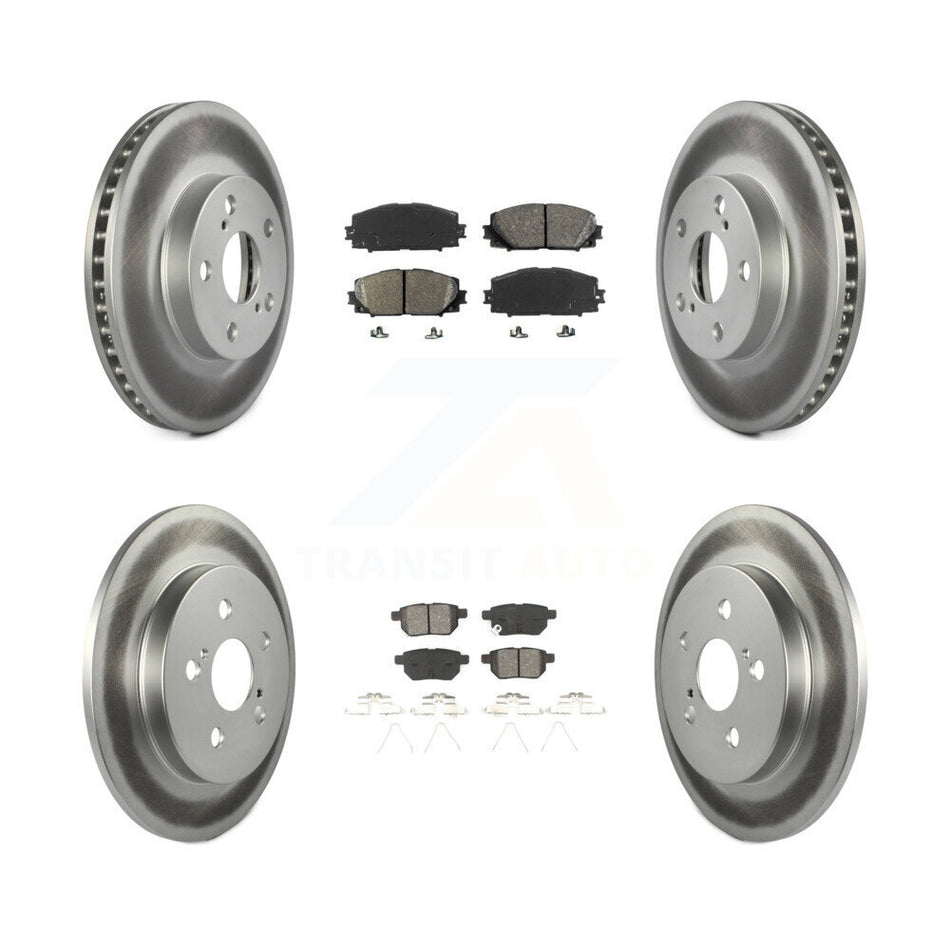 Front Rear Coated Disc Brake Rotors And Semi-Metallic Pads Kit For Toyota Prius Lexus CT200h Plug-In KGS-101042