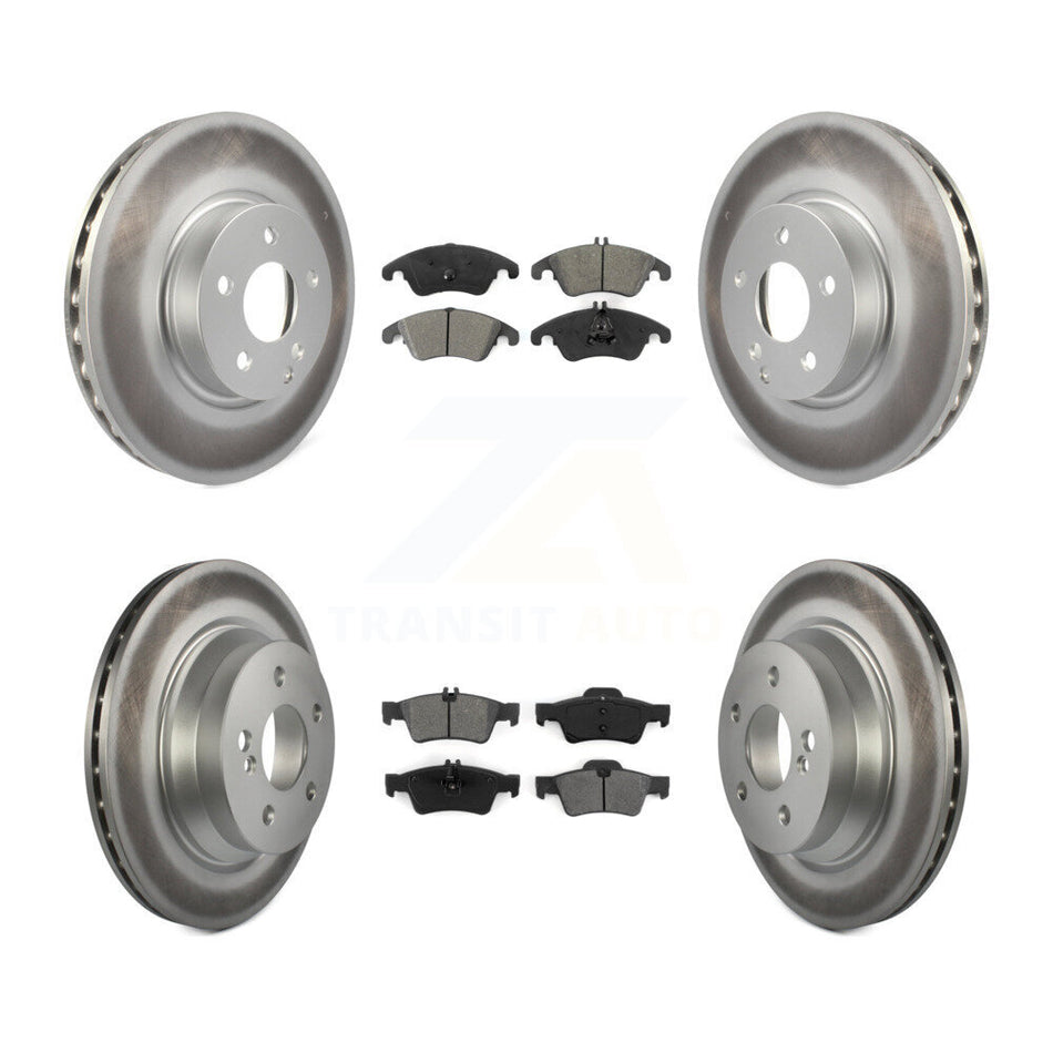 Front Rear Coated Disc Brake Rotors And Semi-Metallic Pads Kit For Mercedes-Benz E350 E400 With 322mm Diameter Rotor KGS-101060