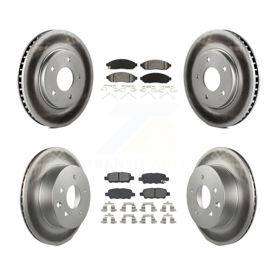 Front Rear Coated Disc Brake Rotors And Semi-Metallic Pads Kit For Nissan LEAF KGS-101068