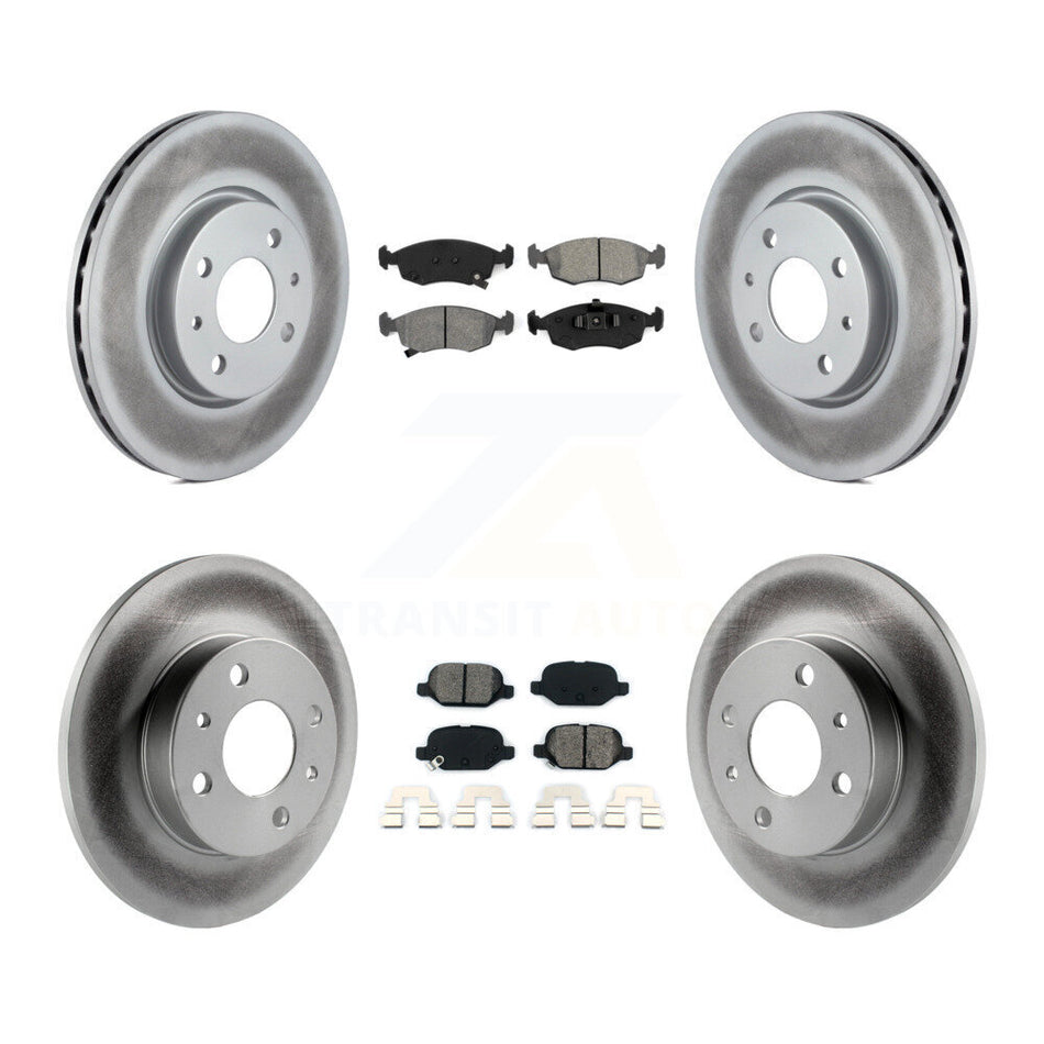 Front Rear Coated Disc Brake Rotors And Semi-Metallic Pads Kit For Fiat 500 KGS-101083