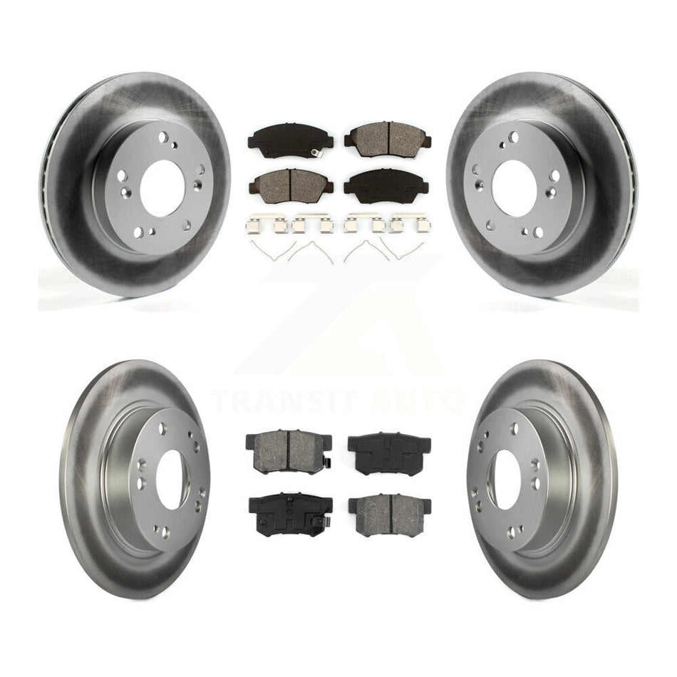 Front Rear Coated Disc Brake Rotors And Semi-Metallic Pads Kit For 2013-2015 Acura ILX 1.5L KGS-101085