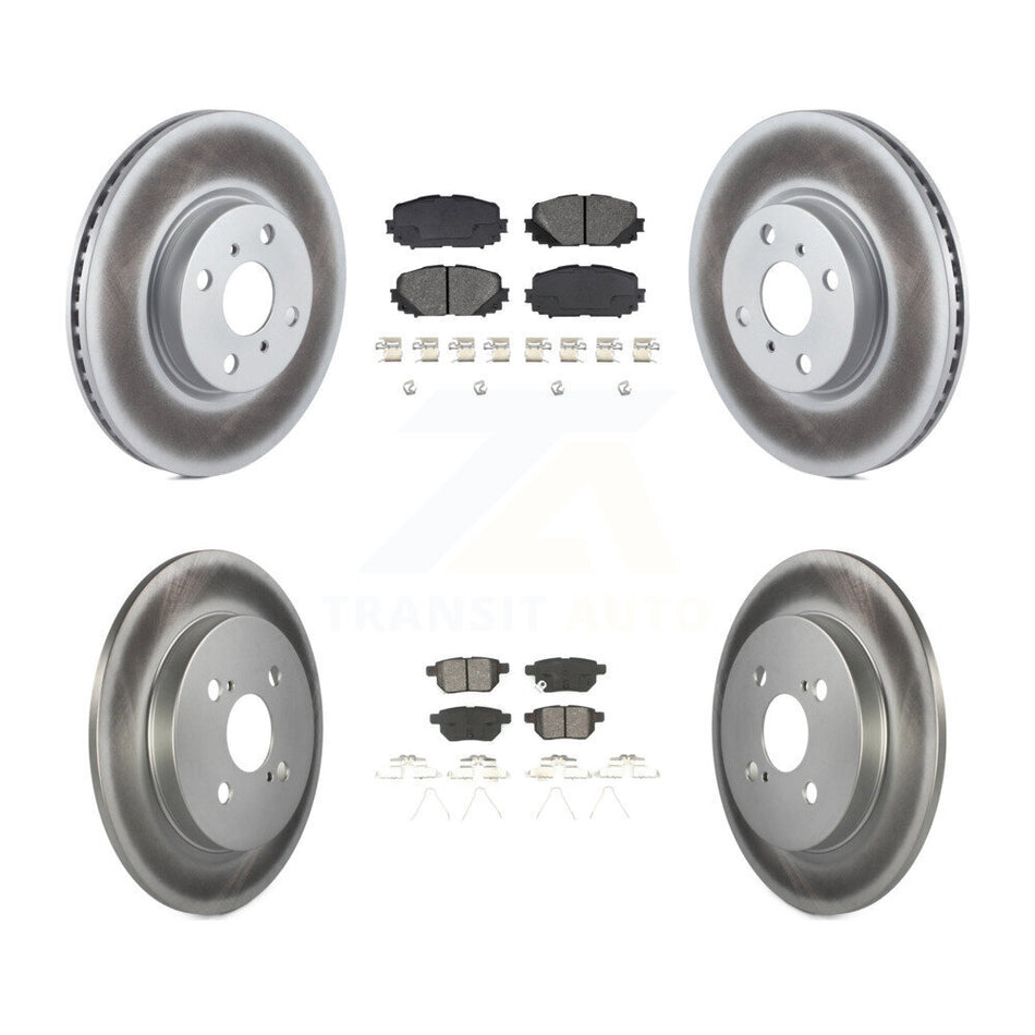 Front Rear Coated Disc Brake Rotors And Semi-Metallic Pads Kit For Toyota Yaris KGS-101087