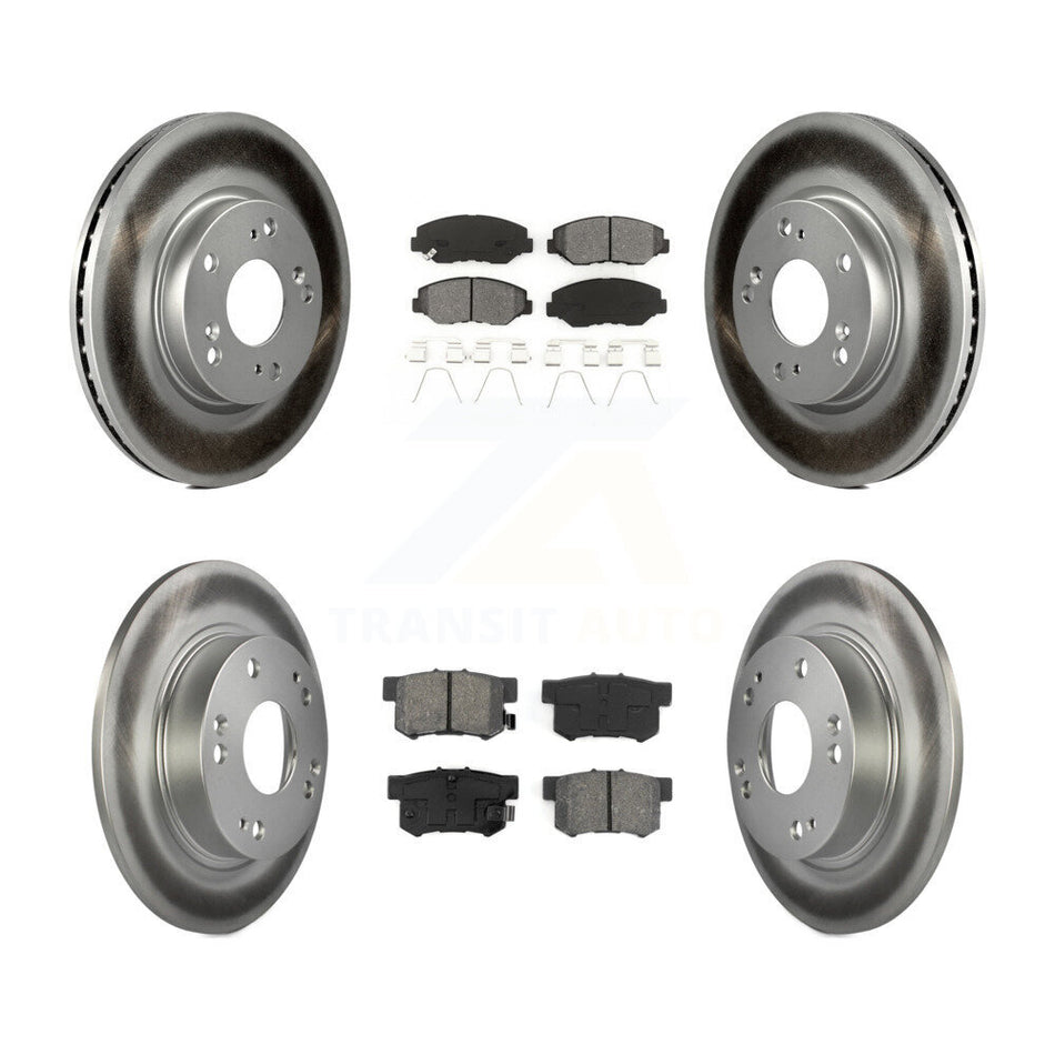 Front Rear Coated Disc Brake Rotors And Semi-Metallic Pads Kit For 2013 Acura ILX 2.0L KGS-101088