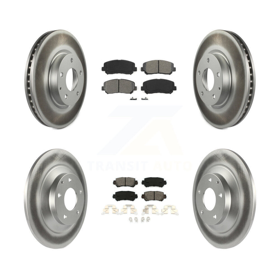Front Rear Coated Disc Brake Rotors And Semi-Metallic Pads Kit For Mazda CX-5 KGS-101091