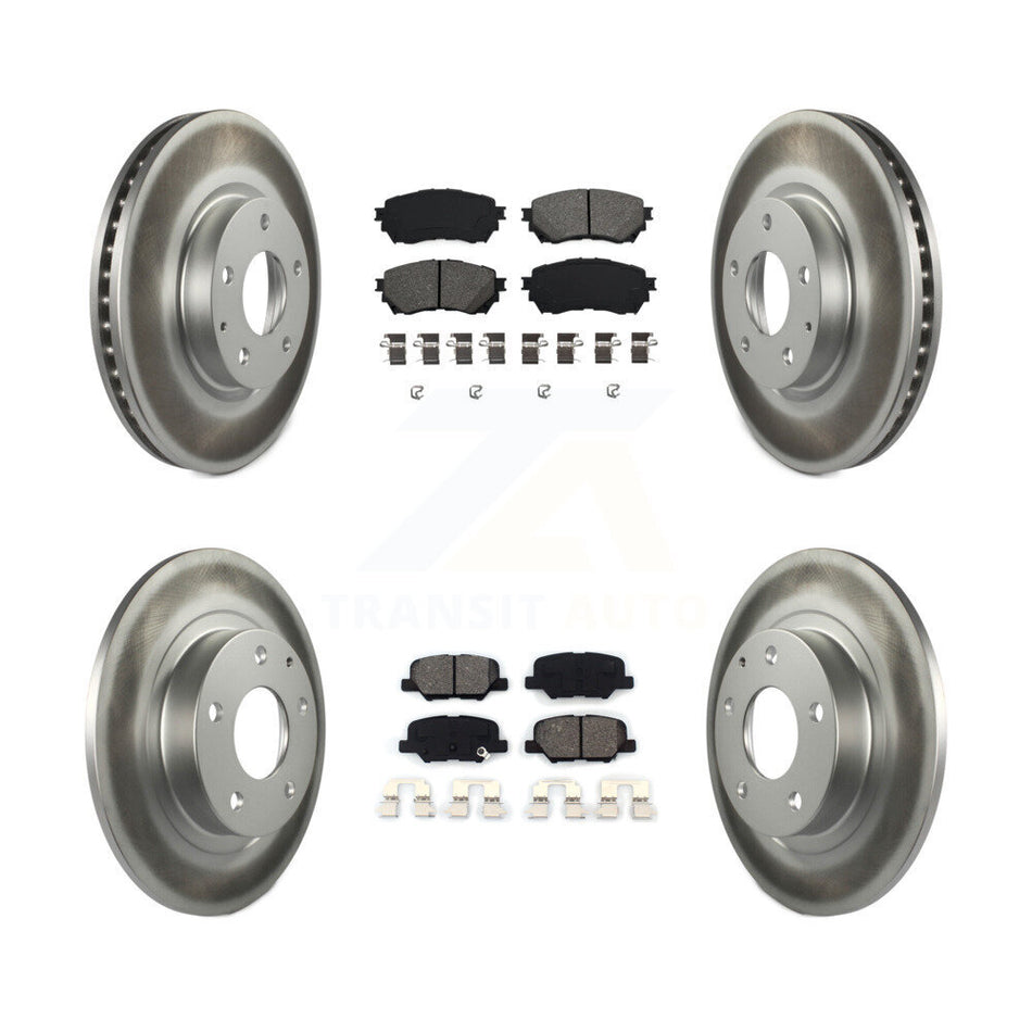 Front Rear Coated Disc Brake Rotors And Semi-Metallic Pads Kit For Mazda 6 KGS-101092