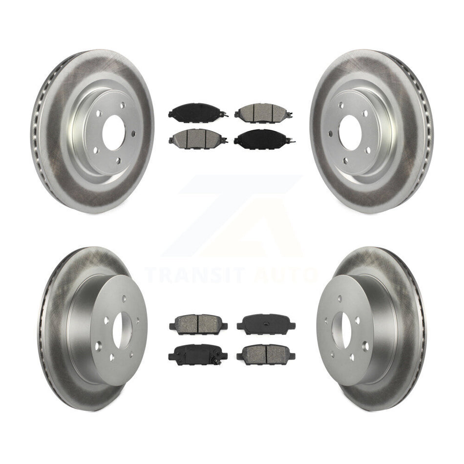 Front Rear Coated Disc Brake Rotors And Semi-Metallic Pads Kit For Nissan Pathfinder Murano INFINITI QX60 JX35 KGS-101102