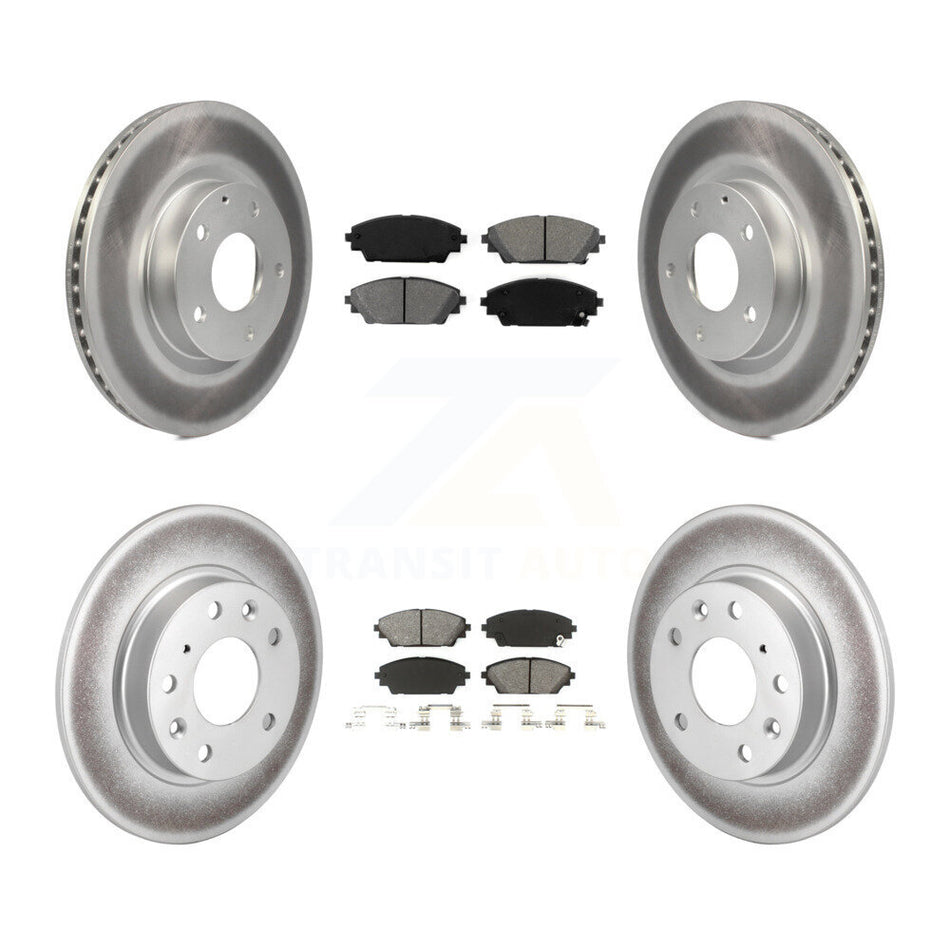 Front Rear Coated Disc Brake Rotors And Semi-Metallic Pads Kit For Mazda 3 Sport 2.5L KGS-101106