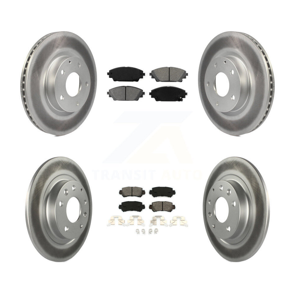 Front Rear Coated Disc Brake Rotors And Semi-Metallic Pads Kit For 2016-2018 Mazda CX-3 AWD KGS-101107