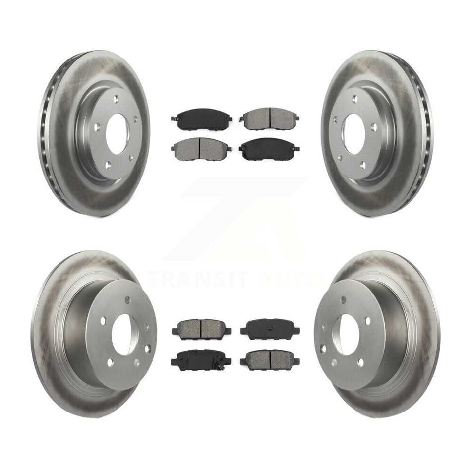 Front Rear Coated Disc Brake Rotors And Semi-Metallic Pads Kit For Nissan Sentra KGS-101109