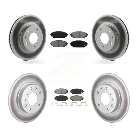 Front Rear Coated Disc Brake Rotors And Semi-Metallic Pads Kit For Mazda 3 Sport KGS-101110