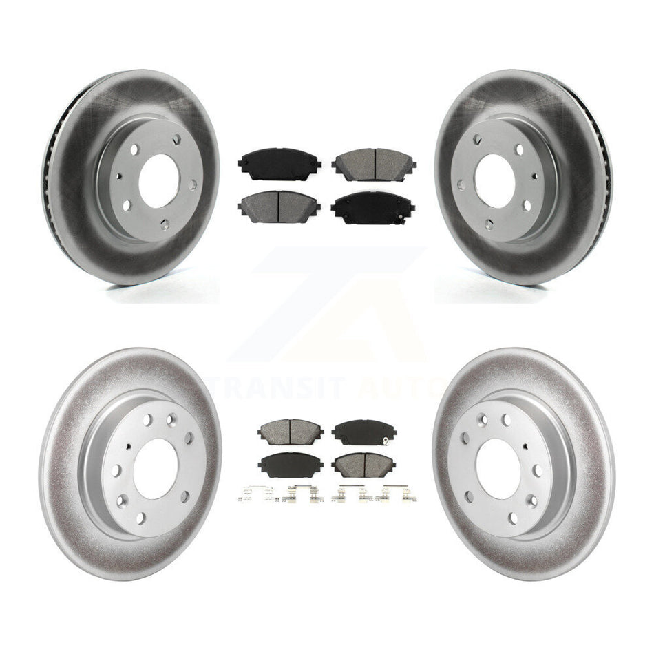 Front Rear Coated Disc Brake Rotors And Semi-Metallic Pads Kit For Mazda 3 Sport KGS-101110