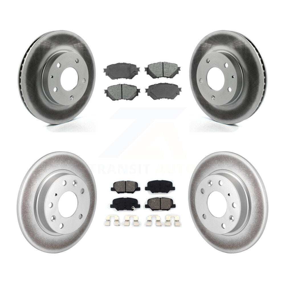 Front Rear Coated Disc Brake Rotors And Semi-Metallic Pads Kit For Mazda 3 Sport KGS-101112