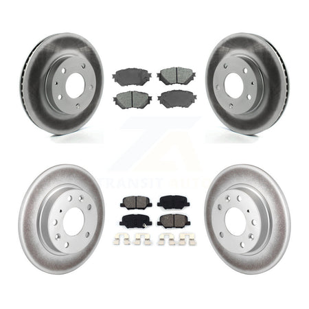 Front Rear Coated Disc Brake Rotors And Semi-Metallic Pads Kit For Mazda 3 Sport KGS-101112