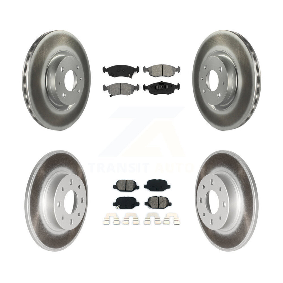 Front Rear Coated Disc Brake Rotors And Semi-Metallic Pads Kit For Fiat 500 KGS-101113