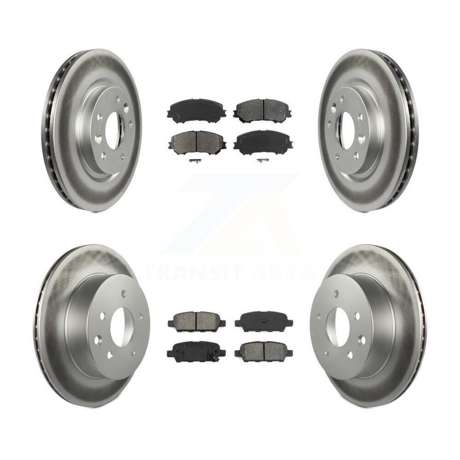 Front Rear Coated Disc Brake Rotors And Semi-Metallic Pads Kit For Nissan Rogue Sport Qashqai KGS-101116