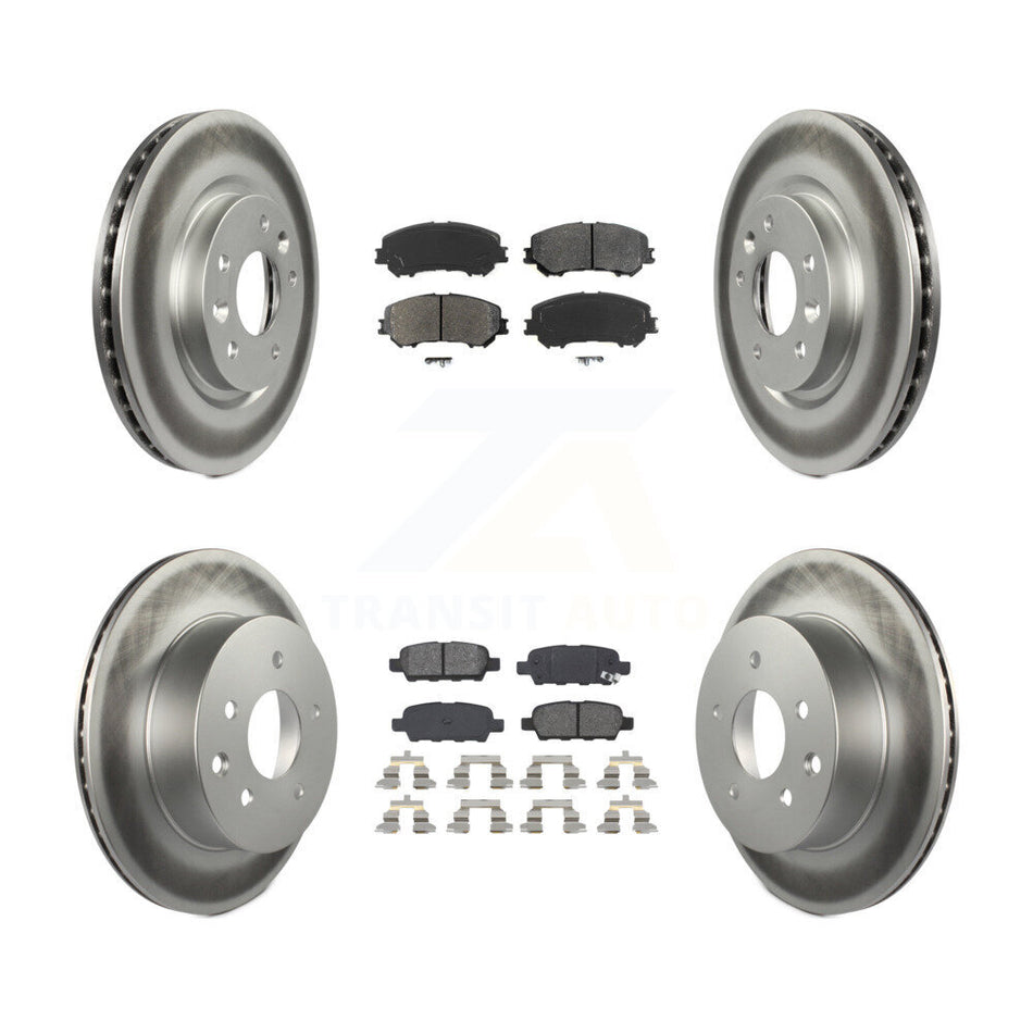 Front Rear Coated Disc Brake Rotors And Semi-Metallic Pads Kit For Nissan Rogue Sport Qashqai KGS-101116
