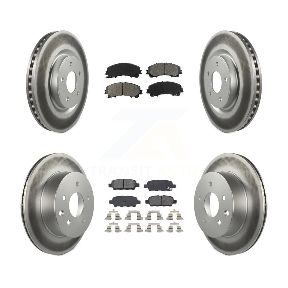 Front Rear Coated Disc Brake Rotors And Semi-Metallic Pads Kit For Nissan Rogue KGS-101117