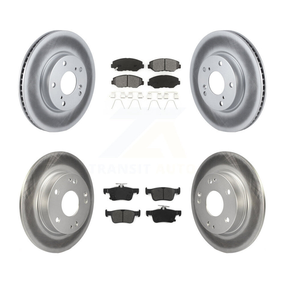 Front Rear Coated Disc Brake Rotors And Semi-Metallic Pads Kit For Honda Civic KGS-101121