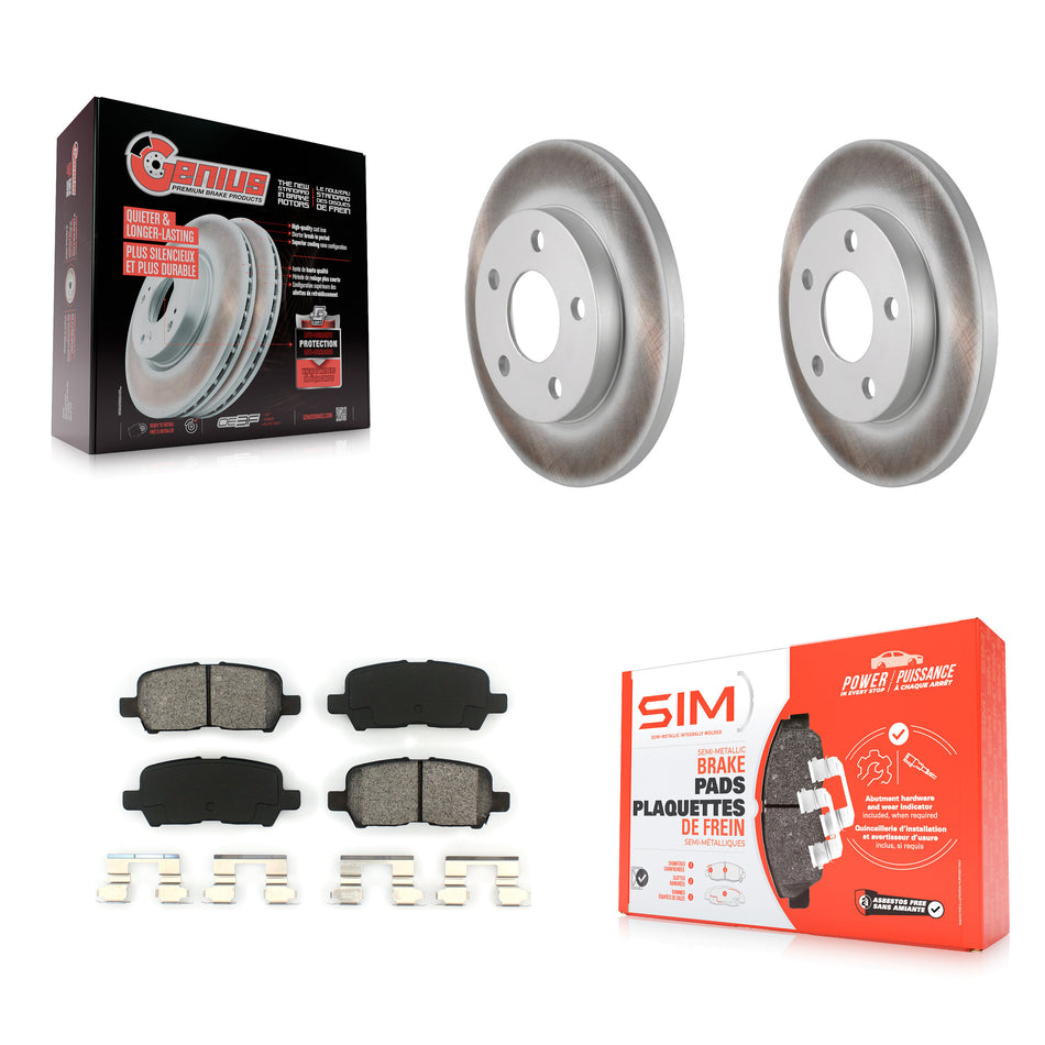 Rear Coated Disc Brake Rotors And Semi-Metallic Pads Kit For Chevrolet Impala Pontiac Grand Prix Buick LaCrosse Limited Allure KGS-101143