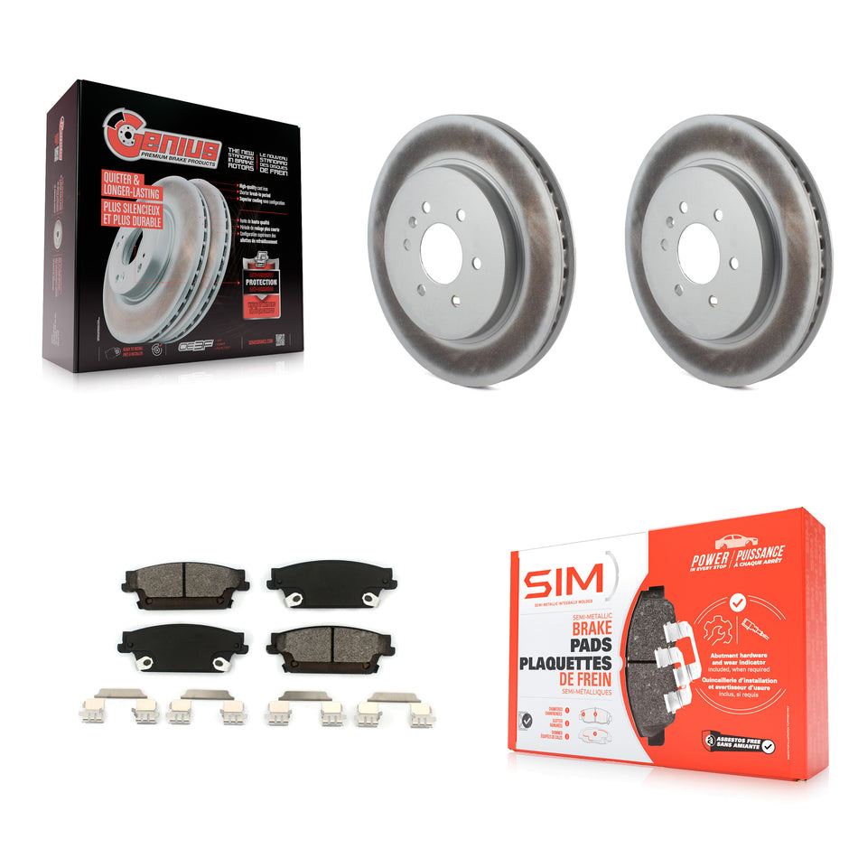 Rear Coated Disc Brake Rotors And Semi-Metallic Pads Kit For Cadillac SRX KGS-101145