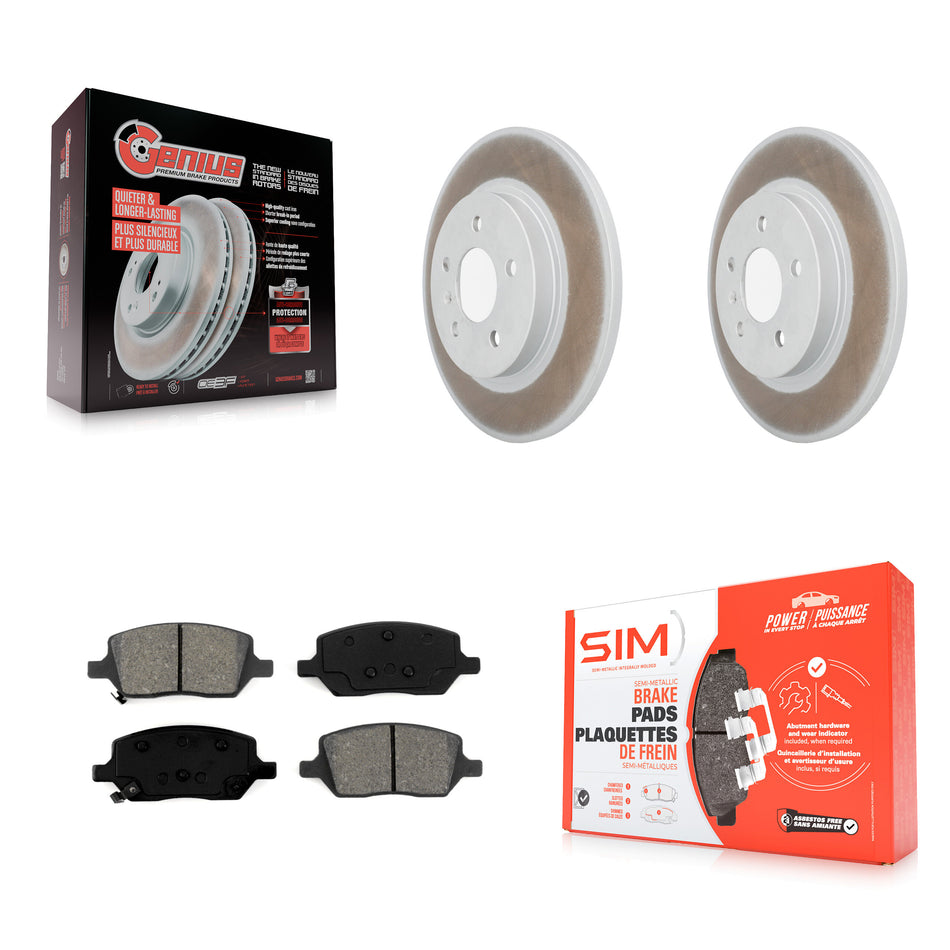 Rear Coated Disc Brake Rotors And Semi-Metallic Pads Kit For 2005-2005 Chevrolet Uplander Pontiac Montana Buick Terraza Saturn Relay KGS-101146
