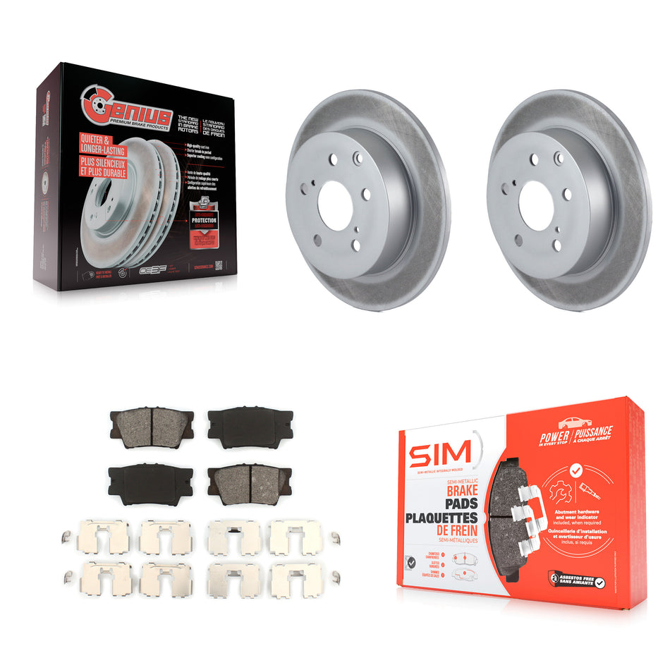 Rear Coated Disc Brake Rotors And Semi-Metallic Pads Kit For Toyota Matrix Pontiac Vibe KGS-101159