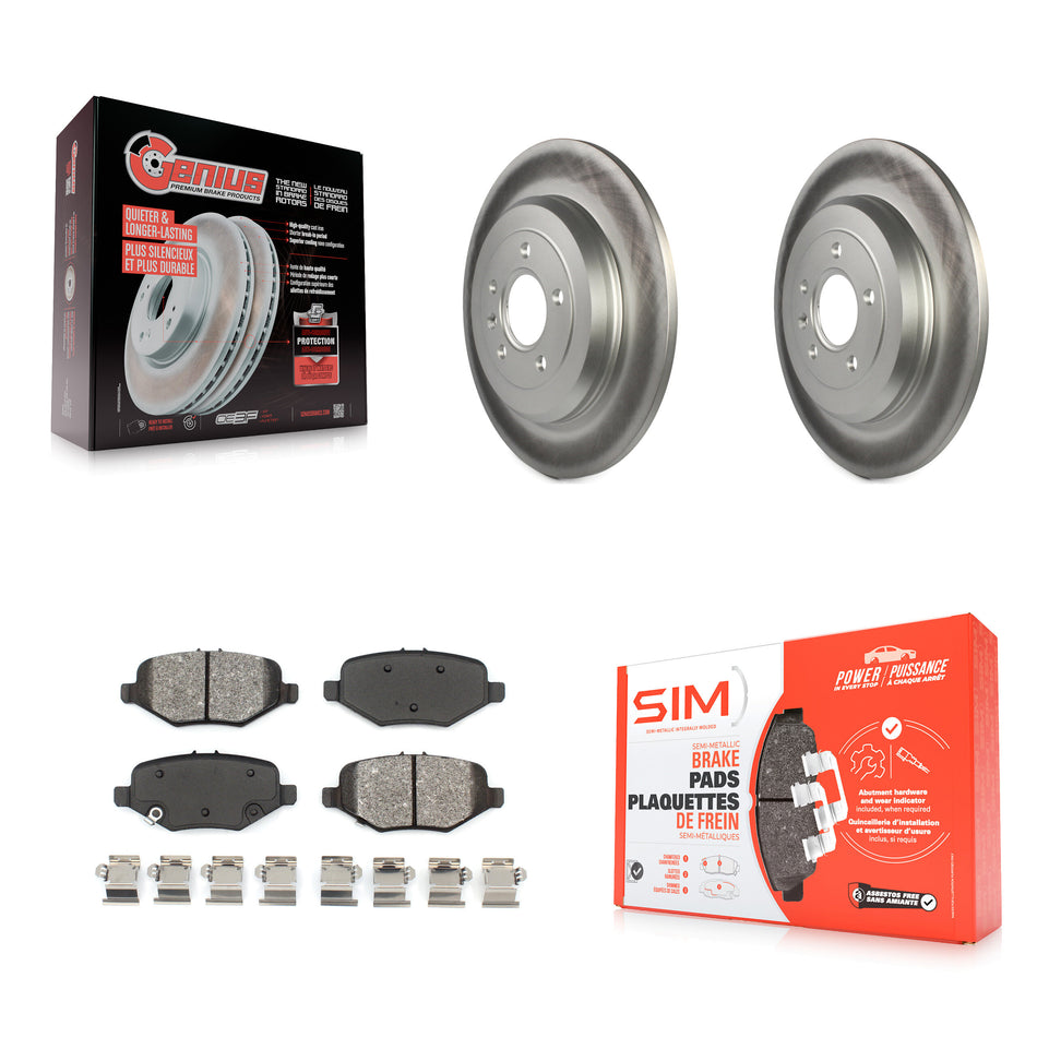 Rear Coated Brake Rotor Semi-Metallic Pad Kit For Ford Explorer Without Heavy Duty Brakes KGS-101209
