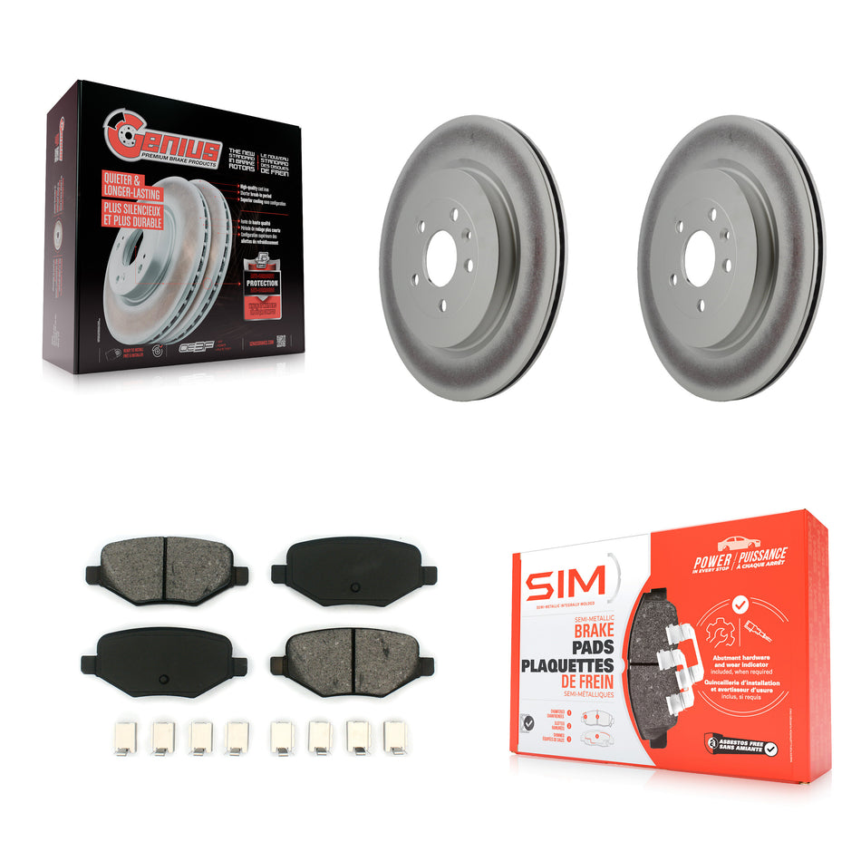Rear Coated Disc Brake Rotors And Semi-Metallic Pads Kit For Ford Explorer Police Interceptor Utility Lincoln MKS Flex Taurus MKT KGS-101214